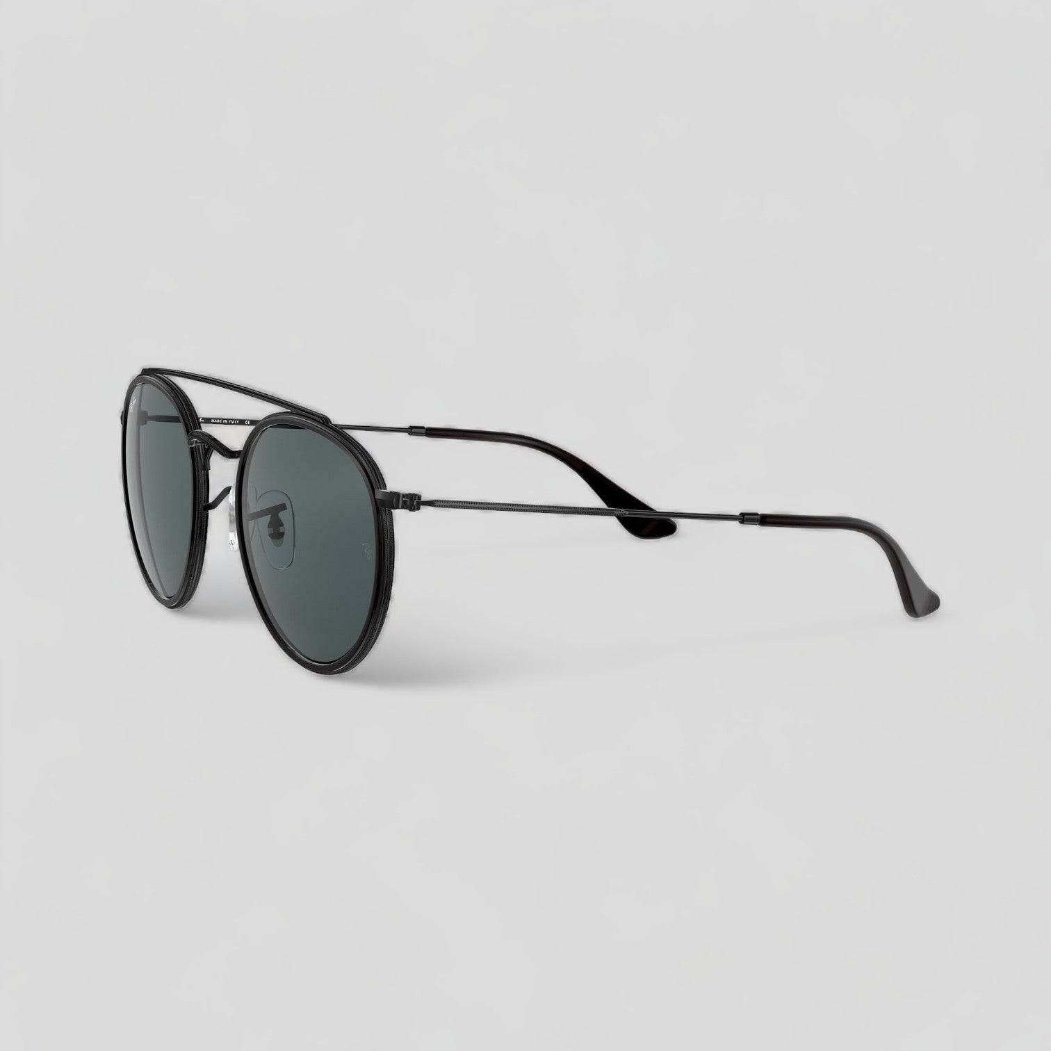 Ray Ban RB3647N Round Double Bridge Sunglasses Black FramesCentral