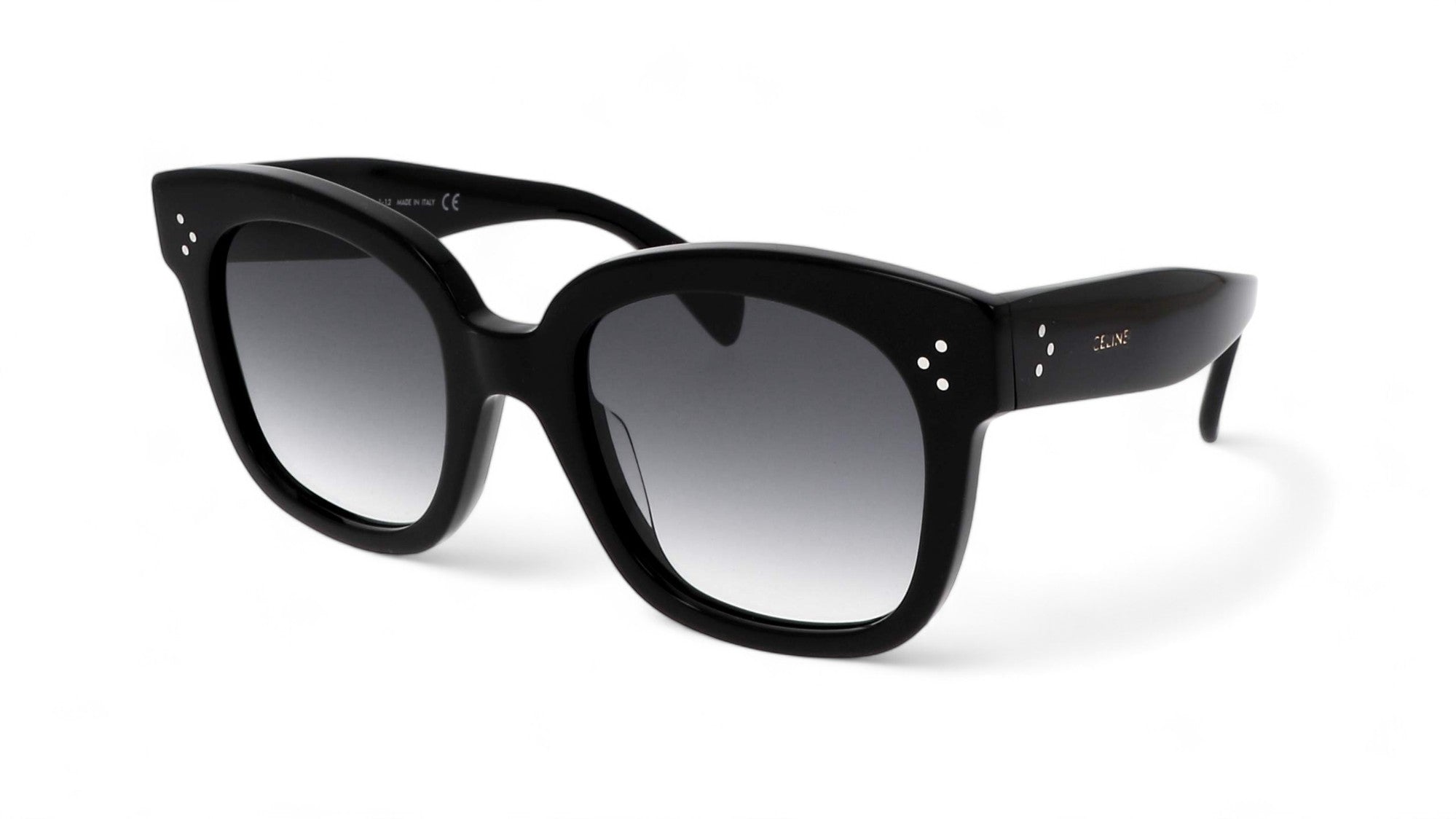 Celine New Audrey CL4002UN sunglasses – Front view of oversized black acetate designer frames with UV protection