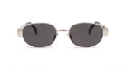 Celine Triomphe Metal sunglasses CL40235U Gold Front close up. Silver and gray lens.