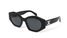 Celine CL40238U sunglasses – Front view of bold geometric black acetate frames with UV protection.