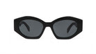 Celine CL40238U sunglasses – Front view of bold geometric black acetate frames with UV protection.
