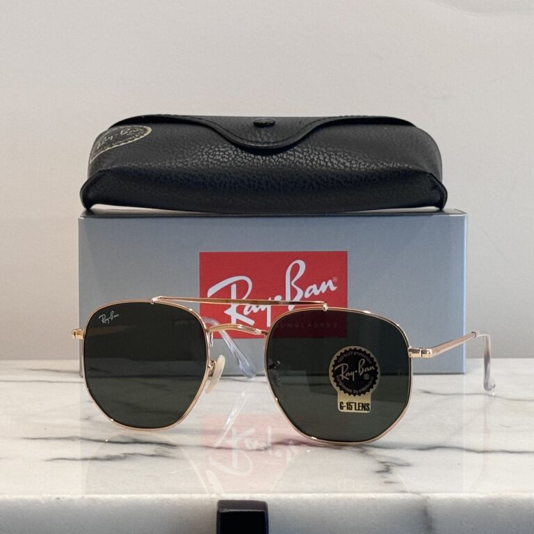 Ray‑Ban RB 3648 Marshal Sunglasses – Gold Metal G-15 Lens