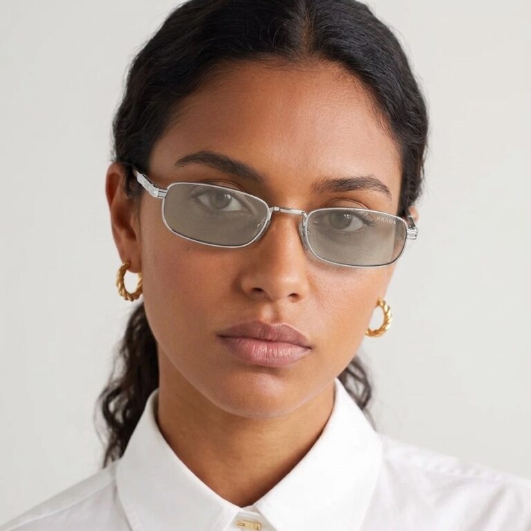 Prada PRB54S Silver Light Brown Front sunglasses