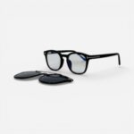 Tom Ford FT 5532-B Black Square Eyeglasses - Magnetic Clip-On