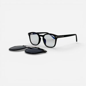 Tom Ford FT 5532-B Black Square Eyeglasses - Magnetic Clip-On