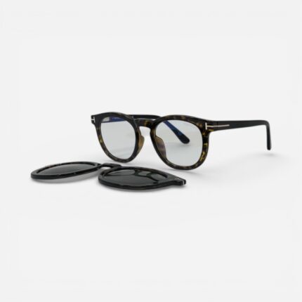 Tom Ford FT5993 Eco 052 Tortoise - Round Magnetic Clip-On