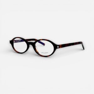 Saint Laurent SL 751 003 JEANNE Oval Eyeglasses | Havana Frame | Blue Light Block