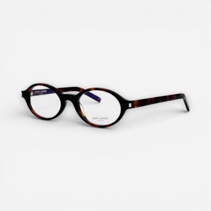Saint Laurent SL 751 003 JEANNE Oval Eyeglasses | Havana Frame | Blue Light Block