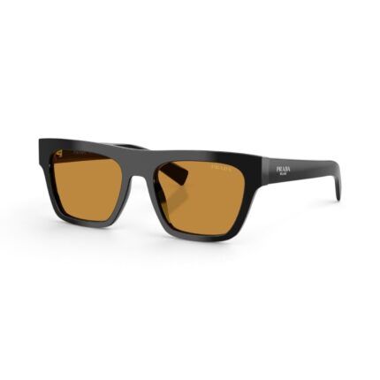 Prada PR  C03S 16K50P Sunglasses Black Sunglasses – Yellow Lens